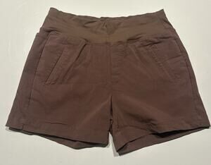 Swiss Alps Women’s Sz Med Shorts Runners Stretch Brown Hiking Outdoors Athletic